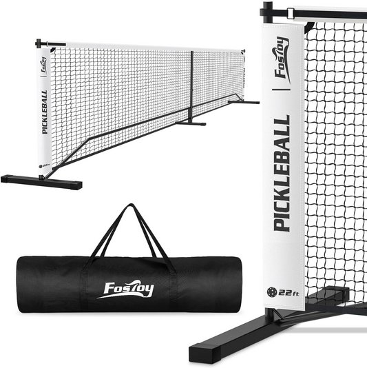 22FT Pickleball Net,  Portable Pickleball Net System with Carrying Bag for Outdoor Driveway,Black